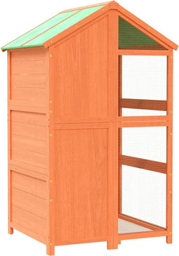 vidaXL Volière 97x81x152 cm massief grenenhout bruin