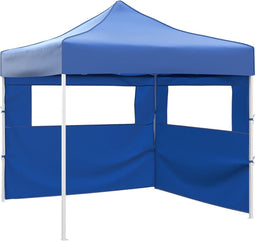 vidaXL - Vouwtent - met - 2 - wanden - 3x3 - m - blauw