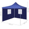 vidaXL - Vouwtent - met - 2 - wanden - 3x3 - m - blauw
