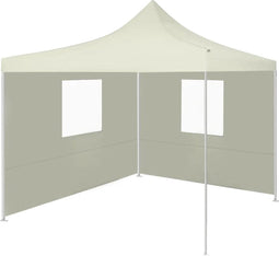vidaXL - Vouwtent - met - 2 - wanden - 3x3 - m - crème