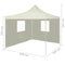 vidaXL - Vouwtent - met - 2 - wanden - 3x3 - m - crème