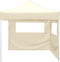 vidaXL - Vouwtent - met - 2 - wanden - 3x3 - m - crème