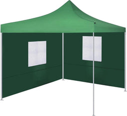 vidaXL - Vouwtent - met - 2 - wanden - 3x3 - m - groen