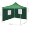 vidaXL - Vouwtent - met - 2 - wanden - 3x3 - m - groen