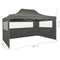 vidaXL - Vouwtent - met - 3 - wanden - 3x4,5 - m - antraciet