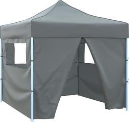 vidaXL - Vouwtent - pop-up - met - 4 - zijwanden - 3x3 - m - antraciet