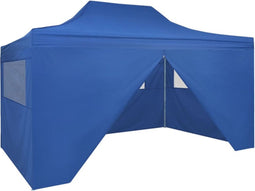 vidaXL - Vouwtent - pop-up - met - 4 - zijwanden - 3x4,5 - m - blauw
