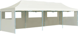 vidaXL - Vouwtent - pop-up - met - 5 - zijwanden - 3x9 - m - crème