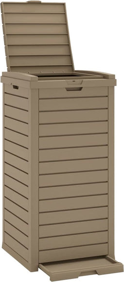 vidaXL - Vuilnisbak - voor - buiten - 41x41x86 - cm - polypropeen - lichtbruin