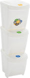 vidaXL - Vuilnisbakken - 3 - st - stapelbaar - 75 - L - polypropeen - wit
