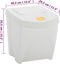 vidaXL - Vuilnisbakken - 3 - st - stapelbaar - 75 - L - polypropeen - wit