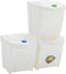 vidaXL - Vuilnisbakken - 3 - st - stapelbaar - 75 - L - polypropeen - wit