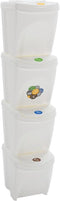 vidaXL - Vuilnisbakken - 4 - st - stapelbaar - 100 - L - polypropeen - wit
