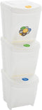 vidaXL - Vuilnisbakken - 4 - st - stapelbaar - 100 - L - polypropeen - wit