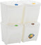 vidaXL - Vuilnisbakken - 4 - st - stapelbaar - 100 - L - polypropeen - wit