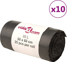vidaXL - Vuilniszakken - 250 - st - 35 - l - zwart
