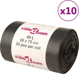 vidaXL - Vuilniszakken - 250 - st - 60 - l - zwart