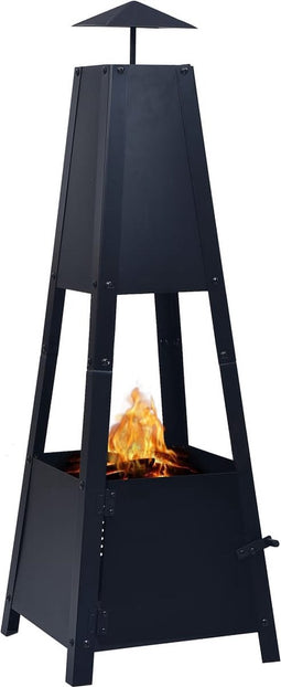 vidaXL - Vuurplaats - 35x35x99 - cm - staal - zwart