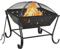 vidaXL - Vuurplaats - met - pook - XXL - 62 - cm - staal