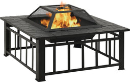 vidaXL - Vuurplaats - met - pook - XXL - 79x79x46,5 - staal