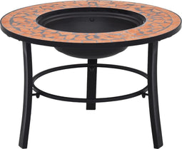 vidaXL - Vuurschaal - mozaïek - 68 - cm - keramiek - terracottakleurig