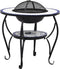 vidaXL - Vuurtafel - mozaïek - 68 - cm - keramiek - blauw - en - wit