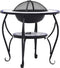 vidaXL - Vuurtafel - mozaïek - 68 - cm - keramiek - blauw - en - wit