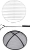 vidaXL - Vuurtafel - mozaïek - 68 - cm - keramiek - zwart - en - wit