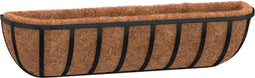 vidaXL Wandbakken 2 st met kokosvezel 76x21x16 cm staal zwart