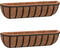 vidaXL Wandbakken 2 st met kokosvezel 76x21x16 cm staal zwart