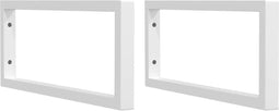 vidaXL - Wandbeugels - voor - wasbak - 2 - st - rechthoekig - staal - wit