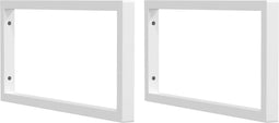 vidaXL - Wandbeugels - voor - wasbak - 2 - st - rechthoekig - staal - wit