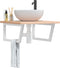 vidaXL - Wandbeugels - voor - wasbak - 2 - st - trapezium - staal - wit