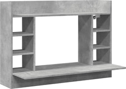 vidaXL - Wandbureau - 105x48x75 - cm - bewerkt - hout - betongrijs