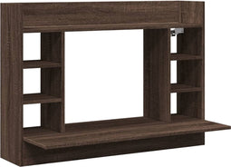 vidaXL - Wandbureau - 105x48x75 - cm - bewerkt - hout - bruin - eikenkleurig