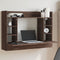 vidaXL - Wandbureau - 105x48x75 - cm - bewerkt - hout - bruin - eikenkleurig