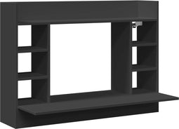 vidaXL - Wandbureau - 105x48x75 - cm - bewerkt - hout - zwart