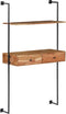 vidaXL - Wandbureau - 90x40x170 - cm - massief - acaciahout
