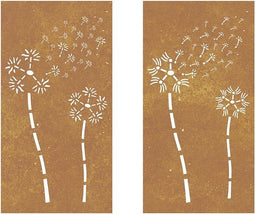 vidaXL - Wanddecoratie - tuin - 2 - st - bloemenontwerp - 105x55 - cm - cortenstaal