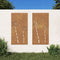 vidaXL - Wanddecoratie - tuin - 2 - st - bloemenontwerp - 105x55 - cm - cortenstaal