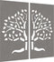 vidaXL - Wanddecoratie - tuin - 2 - st - boomontwerp - 105x55 - cm - cortenstaal