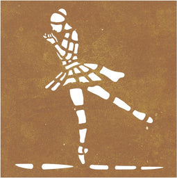 vidaXL - Wanddecoratie - tuin - balletdanserontwerp - 55x55 - cm - cortenstaal