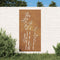 vidaXL - Wanddecoratie - tuin - bamboe-ontwerp - 105x55 - cm - cortenstaal