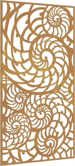 vidaXL - Wanddecoratie - tuin - schelpenontwerp - 105x55 - cm - cortenstaal