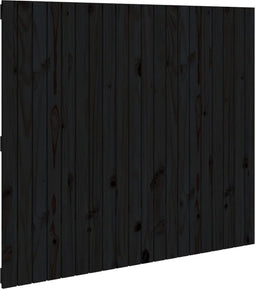 vidaXL - Wandhoofdbord - 127,5x3x110 - cm - massief - grenenhout - zwart