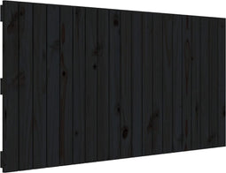 vidaXL - Wandhoofdbord - 127,5x3x60 - cm - massief - grenenhout - zwart