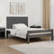 vidaXL - Wandhoofdbord - 127,5x3x60 - cm - massief - grenenhout - grijs