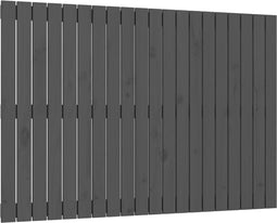 vidaXL - Wandhoofdbord - 127,5x3x90 - cm - massief - grenenhout - grijs