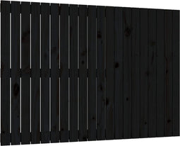 vidaXL - Wandhoofdbord - 127,5x3x90 - cm - massief - grenenhout - zwart