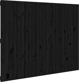 vidaXL - Wandhoofdbord - 146,5x3x110 - cm - massief - grenenhout - zwart